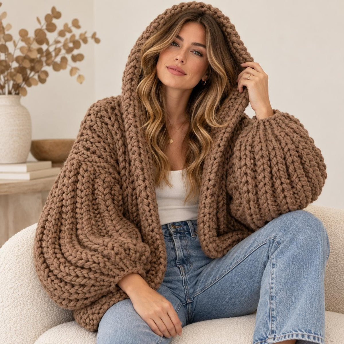 Nora Olive Knit Cardigan — view 4