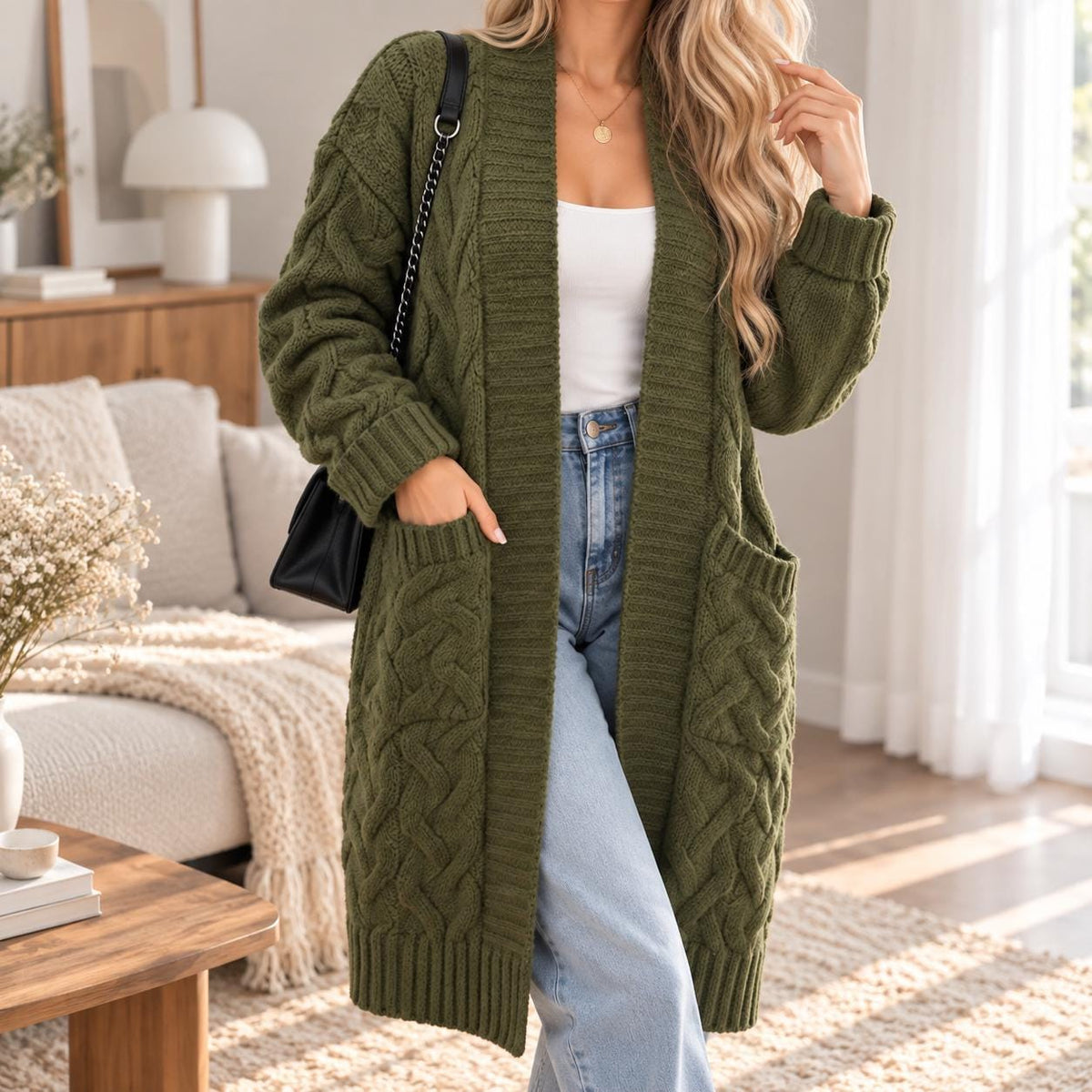 Ivy Olive Knit Cardigan — The Clothing Closet