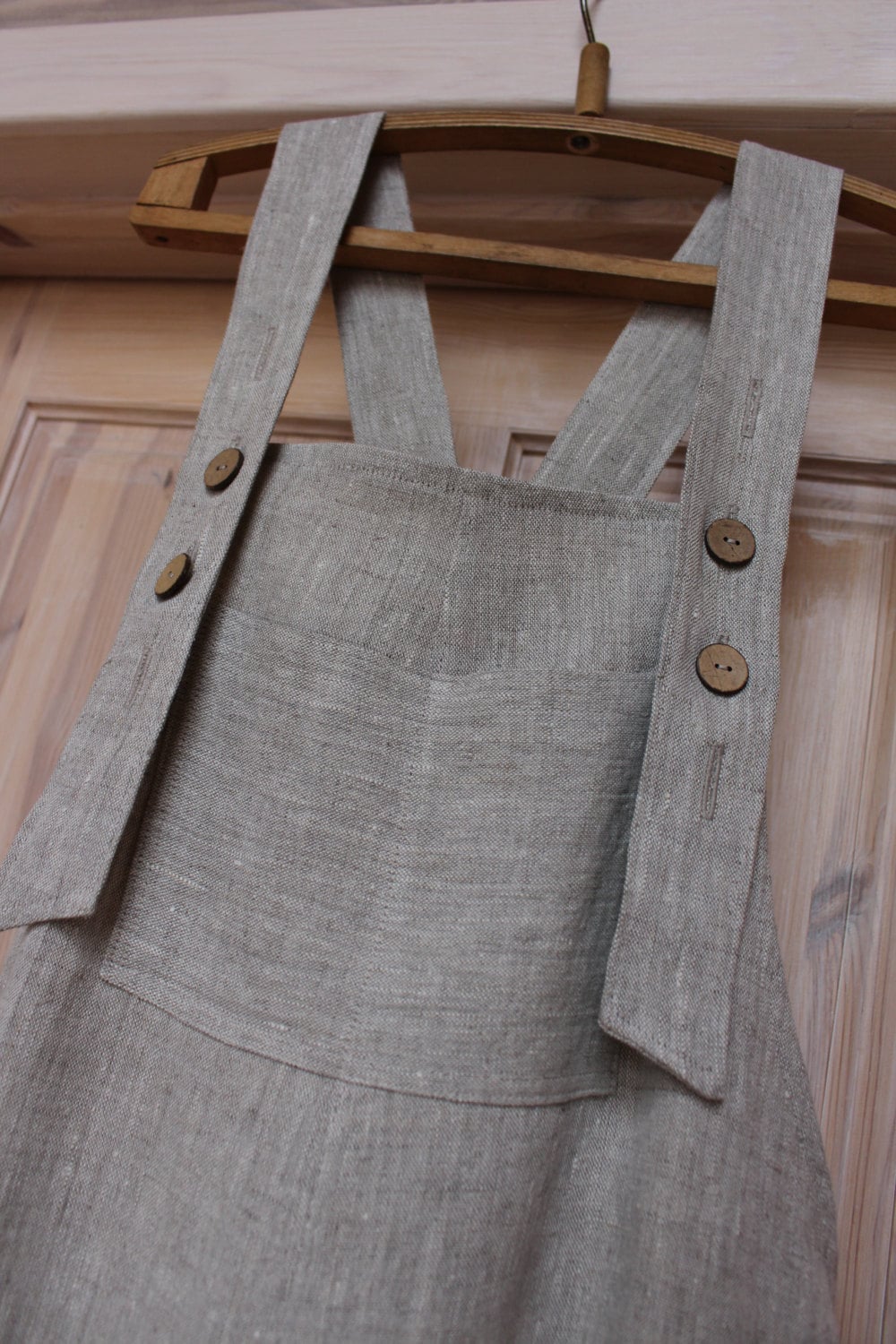 Eden Beige Linen Overalls — view 6